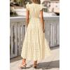 imagePRETTYGARDEN Womens Boho Maxi Dresses 2026 Summer Floral Lace Eyelet V Neck Spring Wedding Guest Dress Beach Vacation ClothesBeige