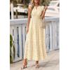 imagePRETTYGARDEN Womens Boho Maxi Dresses 2026 Summer Floral Lace Eyelet V Neck Spring Wedding Guest Dress Beach Vacation ClothesBeige