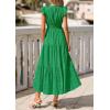 imagePRETTYGARDEN Womens Boho Maxi Dresses 2026 Summer Floral Lace Eyelet V Neck Spring Wedding Guest Dress Beach Vacation ClothesGreen
