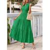 imagePRETTYGARDEN Womens Boho Maxi Dresses 2026 Summer Floral Lace Eyelet V Neck Spring Wedding Guest Dress Beach Vacation ClothesGreen