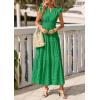 imagePRETTYGARDEN Womens Boho Maxi Dresses 2026 Summer Floral Lace Eyelet V Neck Spring Wedding Guest Dress Beach Vacation ClothesGreen