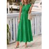 imagePRETTYGARDEN Womens Boho Maxi Dresses 2026 Summer Floral Lace Eyelet V Neck Spring Wedding Guest Dress Beach Vacation ClothesGreen