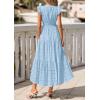imagePRETTYGARDEN Womens Boho Maxi Dresses 2026 Summer Floral Lace Eyelet V Neck Spring Wedding Guest Dress Beach Vacation ClothesLight Blue