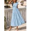 imagePRETTYGARDEN Womens Boho Maxi Dresses 2026 Summer Floral Lace Eyelet V Neck Spring Wedding Guest Dress Beach Vacation ClothesLight Blue