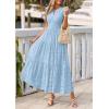 imagePRETTYGARDEN Womens Boho Maxi Dresses 2026 Summer Floral Lace Eyelet V Neck Spring Wedding Guest Dress Beach Vacation ClothesLight Blue
