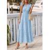 imagePRETTYGARDEN Womens Boho Maxi Dresses 2026 Summer Floral Lace Eyelet V Neck Spring Wedding Guest Dress Beach Vacation ClothesLight Blue
