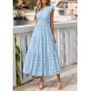 imagePRETTYGARDEN Womens Boho Maxi Dresses 2026 Summer Floral Lace Eyelet V Neck Spring Wedding Guest Dress Beach Vacation ClothesLight Blue