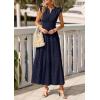 imagePRETTYGARDEN Womens Boho Maxi Dresses 2026 Summer Floral Lace Eyelet V Neck Spring Wedding Guest Dress Beach Vacation ClothesNavy Blue