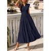 imagePRETTYGARDEN Womens Boho Maxi Dresses 2026 Summer Floral Lace Eyelet V Neck Spring Wedding Guest Dress Beach Vacation ClothesNavy Blue