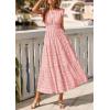 imagePRETTYGARDEN Womens Boho Maxi Dresses 2026 Summer Floral Lace Eyelet V Neck Spring Wedding Guest Dress Beach Vacation ClothesPink