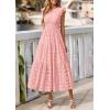 imagePRETTYGARDEN Womens Boho Maxi Dresses 2026 Summer Floral Lace Eyelet V Neck Spring Wedding Guest Dress Beach Vacation ClothesPink