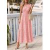 imagePRETTYGARDEN Womens Boho Maxi Dresses 2026 Summer Floral Lace Eyelet V Neck Spring Wedding Guest Dress Beach Vacation ClothesPink