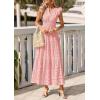 imagePRETTYGARDEN Womens Boho Maxi Dresses 2026 Summer Floral Lace Eyelet V Neck Spring Wedding Guest Dress Beach Vacation ClothesPink