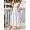 imagePRETTYGARDEN Womens Boho Maxi Dresses 2026 Summer Floral Lace Eyelet V Neck Spring Wedding Guest Dress Beach Vacation ClothesWhite