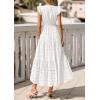 imagePRETTYGARDEN Womens Boho Maxi Dresses 2026 Summer Floral Lace Eyelet V Neck Spring Wedding Guest Dress Beach Vacation ClothesWhite