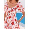 imagePRETTYGARDEN Womens Floral Boho Maxi Dresses Flowy Short Sleeve A Line Smocked Eyelet 2026 Summer Beach Vacation ClothesFloral Orange Red