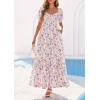 imagePRETTYGARDEN Womens Floral Boho Maxi Dresses Flowy Short Sleeve A Line Smocked Eyelet 2026 Summer Beach Vacation ClothesFloral Purple
