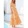 imagePRETTYGARDEN Womens Floral Boho Maxi Dresses Flowy Short Sleeve A Line Smocked Eyelet 2026 Summer Beach Vacation ClothesFloral White Orange Yellow