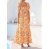 imagePRETTYGARDEN Womens Floral Boho Maxi Dresses Flowy Short Sleeve A Line Smocked Eyelet 2026 Summer Beach Vacation ClothesFloral White Orange Yellow