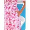 imagePRETTYGARDEN Womens Floral Boho Maxi Dresses Flowy Short Sleeve A Line Smocked Eyelet 2026 Summer Beach Vacation ClothesLeaves Pink