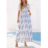 imagePRETTYGARDEN Womens Floral Boho Maxi Dresses Flowy Short Sleeve A Line Smocked Eyelet 2026 Summer Beach Vacation ClothesLeaves Sky Blue