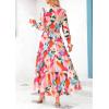 imagePRETTYGARDEN Womens Floral Maxi Dress 2026 Fall Long Sleeve V Neck A Line Long Flowy Spring Party Boho DressesFloral Apricot Rose Red