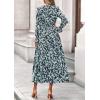 imagePRETTYGARDEN Womens Floral Maxi Dress 2026 Fall Long Sleeve V Neck A Line Long Flowy Spring Party Boho DressesFloral Blue Yellow