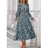 imagePRETTYGARDEN Womens Floral Maxi Dress 2026 Fall Long Sleeve V Neck A Line Long Flowy Spring Party Boho DressesFloral Blue Yellow