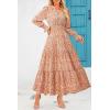imagePRETTYGARDEN Womens Floral Maxi Dress 2026 Fall Long Sleeve V Neck A Line Long Flowy Spring Party Boho DressesFloral Orange