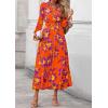 imagePRETTYGARDEN Womens Floral Maxi Dress 2026 Fall Long Sleeve V Neck A Line Long Flowy Spring Party Boho DressesFloral Orange Purple