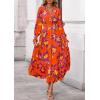 imagePRETTYGARDEN Womens Floral Maxi Dress 2026 Fall Long Sleeve V Neck A Line Long Flowy Spring Party Boho DressesFloral Orange Purple