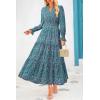 imagePRETTYGARDEN Womens Floral Maxi Dress 2026 Fall Long Sleeve V Neck A Line Long Flowy Spring Party Boho DressesFloral Purple Green