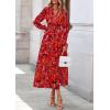 imagePRETTYGARDEN Womens Floral Maxi Dress 2026 Fall Long Sleeve V Neck A Line Long Flowy Spring Party Boho DressesFloral Red