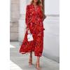 imagePRETTYGARDEN Womens Floral Maxi Dress 2026 Fall Long Sleeve V Neck A Line Long Flowy Spring Party Boho DressesFloral Red