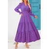 imagePRETTYGARDEN Womens Floral Maxi Dress 2026 Fall Long Sleeve V Neck A Line Long Flowy Spring Party Boho DressesPlaid Blue Pink