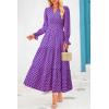 imagePRETTYGARDEN Womens Floral Maxi Dress 2026 Fall Long Sleeve V Neck A Line Long Flowy Spring Party Boho DressesPlaid Blue Pink