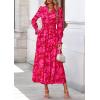 imagePRETTYGARDEN Womens Floral Maxi Dress 2026 Fall Long Sleeve V Neck A Line Long Flowy Spring Party Boho DressesRed Big Floral