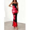 imagePRETTYGARDEN Womens Floral Maxi Dress Summer 2026 Sexy Spaghetti Strap Slip Bodycon Mesh Beach Vacation DressesBlack Pink Flower