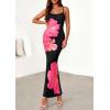 imagePRETTYGARDEN Womens Floral Maxi Dress Summer 2026 Sexy Spaghetti Strap Slip Bodycon Mesh Beach Vacation DressesFloral Black Rose Red
