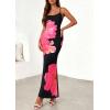 imagePRETTYGARDEN Womens Floral Maxi Dress Summer 2026 Sexy Spaghetti Strap Slip Bodycon Mesh Beach Vacation DressesFloral Black Rose Red