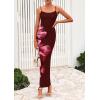 imagePRETTYGARDEN Womens Floral Maxi Dress Summer 2026 Sexy Spaghetti Strap Slip Bodycon Mesh Beach Vacation DressesFloral Wine Red