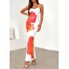 imagePRETTYGARDEN Womens Floral Maxi Dress Summer 2026 Sexy Spaghetti Strap Slip Bodycon Mesh Beach Vacation DressesWhite Orange Floral
