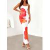 imagePRETTYGARDEN Womens Floral Maxi Dress Summer 2026 Sexy Spaghetti Strap Slip Bodycon Mesh Beach Vacation DressesWhite Orange Floral