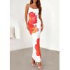 imagePRETTYGARDEN Womens Floral Maxi Dress Summer 2026 Sexy Spaghetti Strap Slip Bodycon Mesh Beach Vacation DressesWhite Orange Floral