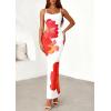 imagePRETTYGARDEN Womens Floral Maxi Dress Summer 2026 Sexy Spaghetti Strap Slip Bodycon Mesh Beach Vacation DressesWhite Orange Floral