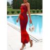 imagePRETTYGARDEN Womens Floral Maxi Dress Summer 2026 Sexy Spaghetti Strap Slip Bodycon Mesh Beach Vacation DressesWine Red
