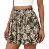 imagePRETTYGARDEN Womens Flowy Shorts Summer Fashion 2026 Beach Vacation Clothes Casual High Waist Wide Leg Ruffle ShortsPrint Army Green