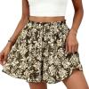 imagePRETTYGARDEN Womens Flowy Shorts Summer Fashion 2026 Beach Vacation Clothes Casual High Waist Wide Leg Ruffle ShortsPrint Army Green