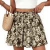 imagePRETTYGARDEN Womens Flowy Shorts Summer Fashion 2026 Beach Vacation Clothes Casual High Waist Wide Leg Ruffle ShortsPrint Army Green