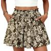 imagePRETTYGARDEN Womens Flowy Shorts Summer Fashion 2026 Beach Vacation Clothes Casual High Waist Wide Leg Ruffle ShortsPrint Army Green